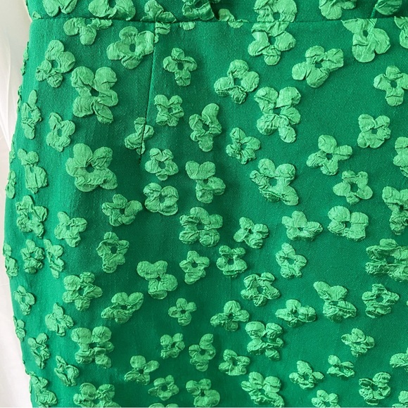Vintage 60s handmade Kelly green floral 3D print puff sleeve dress unique - Picture 6 of 6